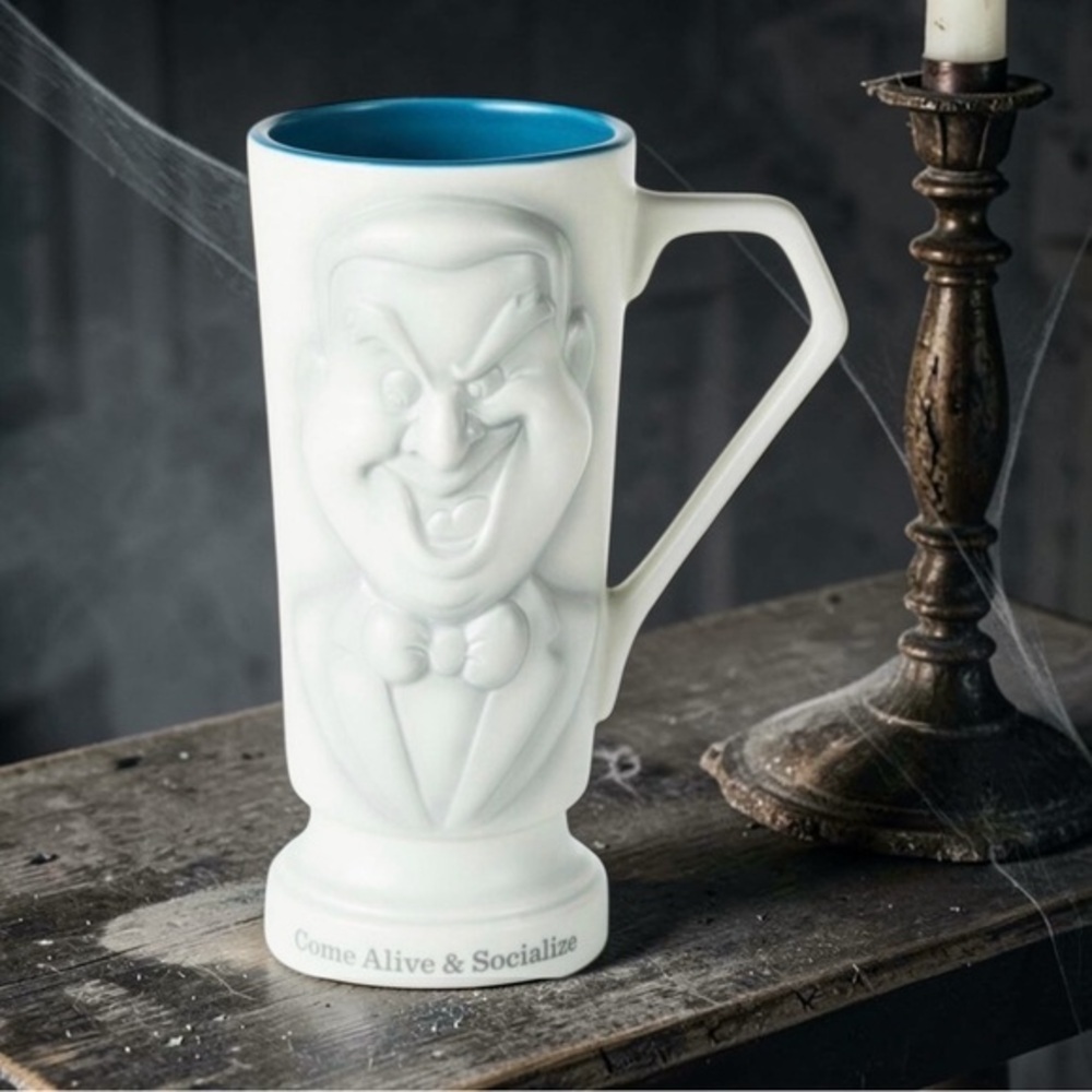 NWT Disney The Haunted Mansion Grinning Ghost Tall Sculpted Mug, 14 oz.